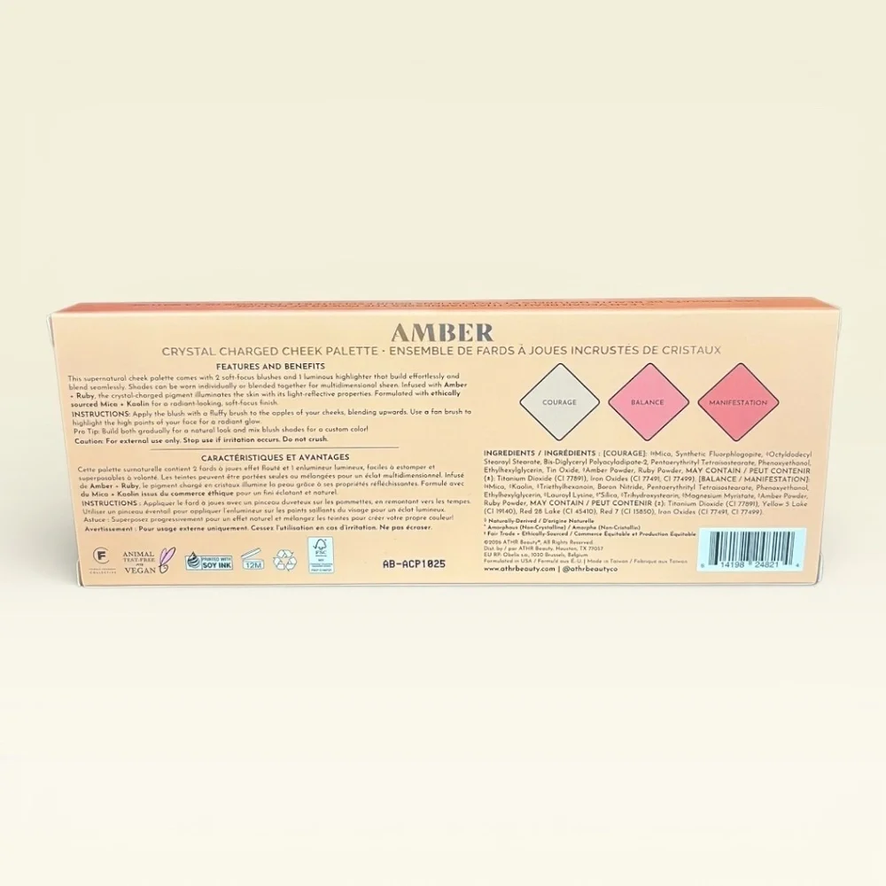 ATHR Beauty Crystal Charged Cheek Palette Amber NIB Makeup Blush Highlighter Y2K
